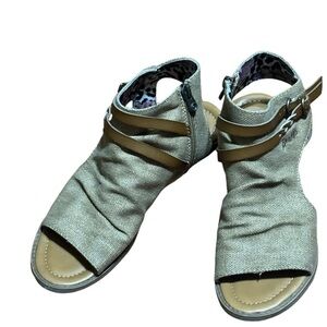 Blowfish ladies open toe ankle zip sandals shoes size 7.5